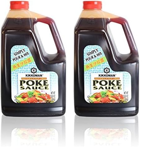 Kikkoman Preservative-Free Poke Sauce Simply Pour or Mix Low Sodium & No Fat Kosher Certified All-Purpose Seasoning Dishes, 5 lb 4 oz (Pack of 1)