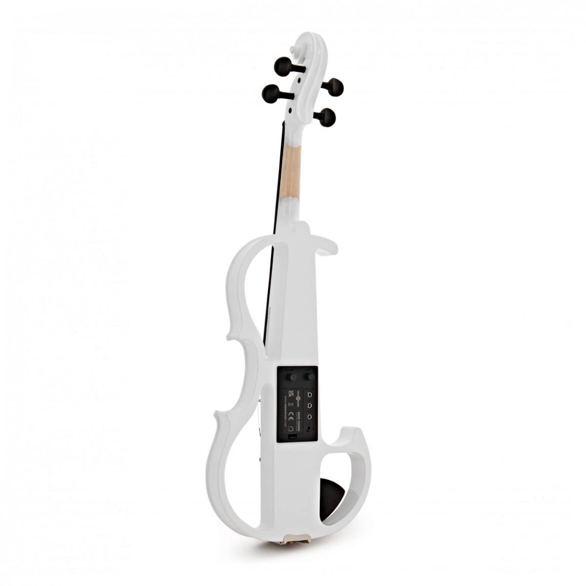 Gear4music Violino Elettrico per Adulti, Bianco | Suono elettrico notevole per la sperimentazione, manopola di tonalità con pickup sotto ponticello, finiture acero e betulla