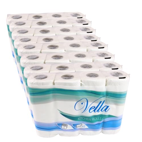 Enpack Pakla 32 Küchenrollen - Papierrolle 2-lagig, saugstark - 50 Küchentücher je Rolle - Papier Küchenrolle Großpackung - Küchenpapier für den Haushalt - Handtücher für Werkstatt, Camping, Hygiene