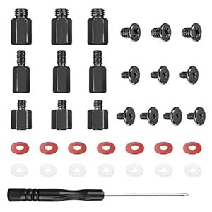 IEAWISL M.2 SSD Screws Kit, NVMe Screws for ASUS MSI Gigabyte Asrock Motherboard, 34Pcs M.2 SSD Screws Standoffs for Laptop PC Repair & DIY, Screwdriver Included (Black)