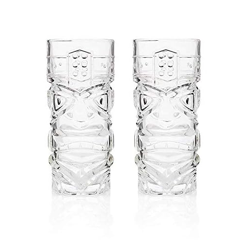 BAYUE Prima de 15 oz (450 ml) de Jugo de Cristal Tiki Tiki Vaso Resistente Tall Glass (Capacity : 450ml, Color : Pack of 4)