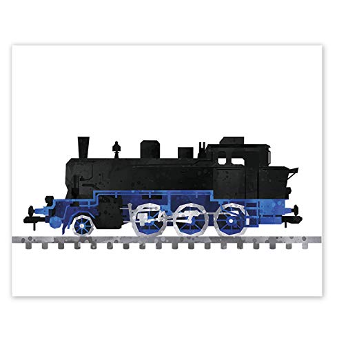 Train Wall Art - Set Of 4 Prints // Train Decor // Train Nursery Poster // Birthday Party Decoration // Transportation Art Pictures // Locomotive Steam Engine Prints For Boys Room (8X10, Set 4) #TOP4