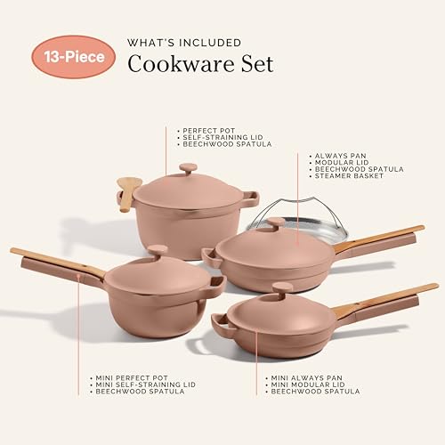 Image of Our Place Cookware Set, 13-Piece Ceramic Nonstick Pots & Pans with Utensils | Ceramic cookware set with Always Pan, Perfect Pot & spatulas; induction & oven safe to 450F, non-toxic cookware