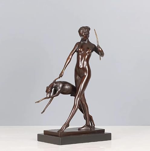 Aottsd Bronze Cast Iron Horse Rider Sculpture Modern Equestrian Study Decor 30Cm