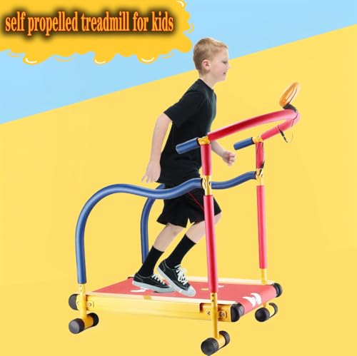 Image of Kids Treadmill for Home - Incline & Handlebars, Manual Self-Propelled Walking Pad, Indoor Workout Equipment for Children, Compact Fitness Solution for Active Kids