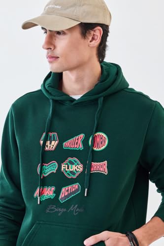 Image of SNITCH Men Casual Hoodie| Oversized Fit Hooded Neckline with Graphic Print & Long Sleeve| Soft Cotton-Polyester Blend for Daily Winter Wear & Streetwear