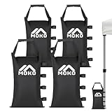 MoKo 120 LBS Sand Bags for Canopy Legs (Set of 4, Without Sand), Weighted Bags with Handle & Fixing Strap, Windproof & Portable to Secure Tent, Canopies, Zipper Top Sandbags for Weight, Black