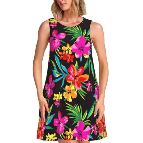 Robe d'été hawaïenne sans manches pour savourer la légèreté des vacances ensoleillées