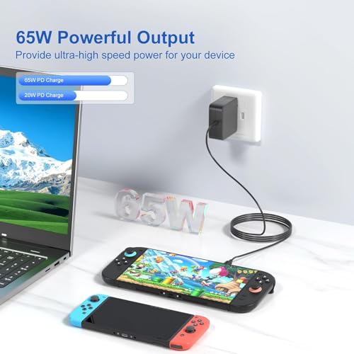 Cargador 65W USB C compatible con Ayaneo Gaming Handheld y Switch 6