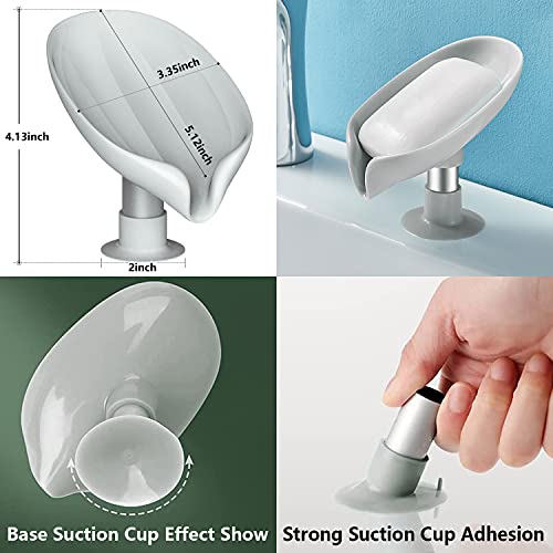 2 Pack Soap Holder Self Draining Soap Dish Sponge Holder Suction Cup Soap Dish Fast Draining Fast Drying Strong Suction Cup Adhesion For Bathroom Shower Kitchen Sink #TOP5