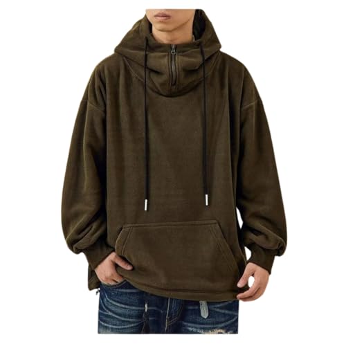 [Yezai] パーカー メンズ プルオーバー 無地 長袖 フード付き 秋服 男女兼用 快適 オシャレ カジュアル 大きいサイズ 春服 秋服 冬服 GREEN-L