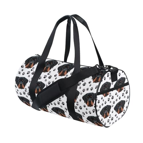 Dog Face Sports Duffel Bag Large Barrel Gym Bag with Full Print Design, Adjustable Strap Spacious Storage for Workout Training Outdoor Activities and Weekend Trips3