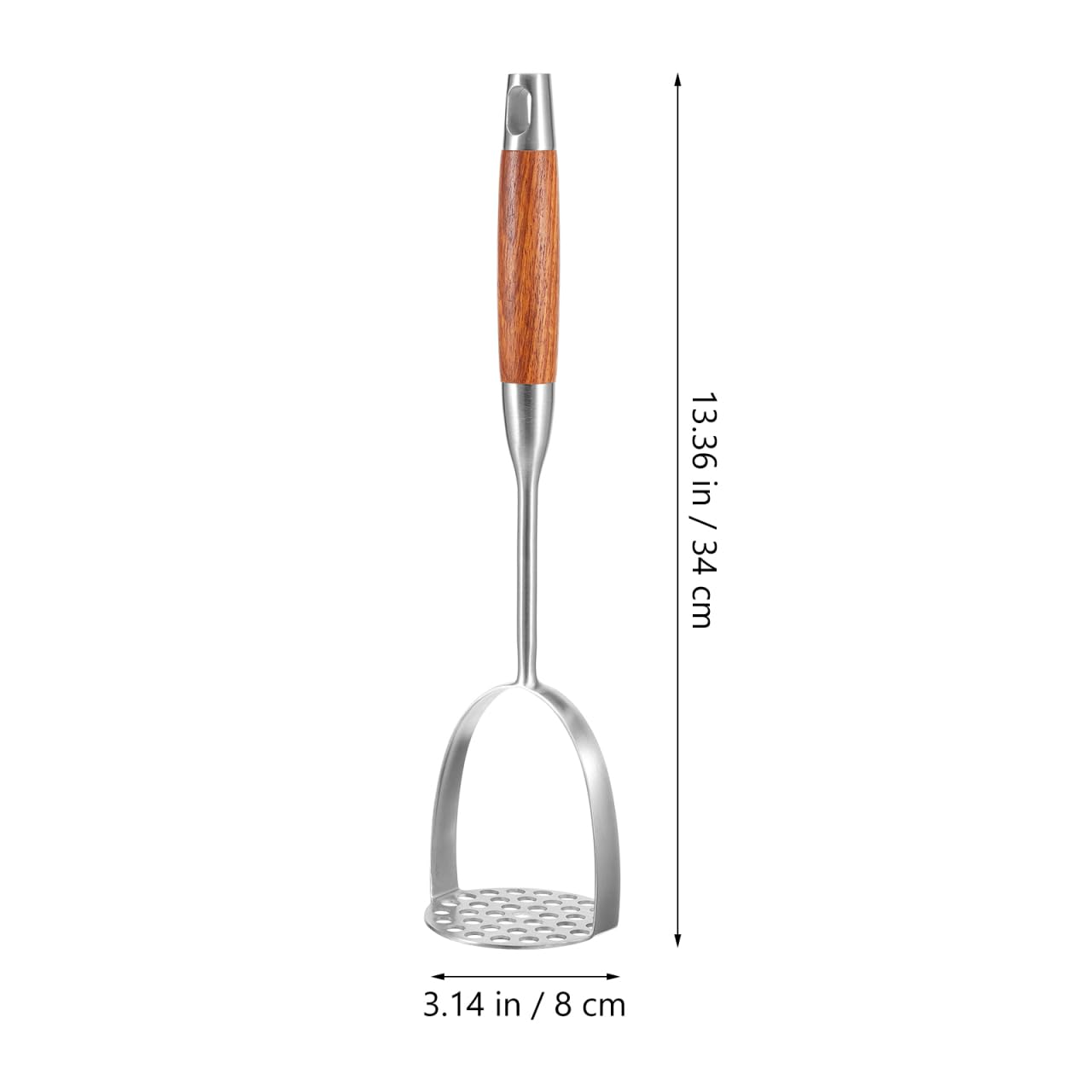 SEWACC Kartoffelstampfer Edelstahl 13.36 Zoll Handlicher Kartoffelbrecher Mit Komfortgriff Und Aufhängeloch Für Küche Haushalt Gemüse Und Obst Stampfen