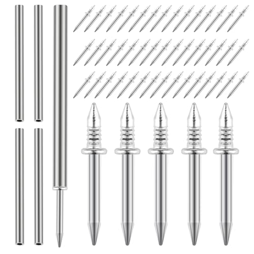 Lot de 500 clous de plinthe à double tête sans couture pour plinthe, clous à double tête sans trace, vis de sécurité invisibles pour clous de meubles en bois, avec 5 outil de manchon