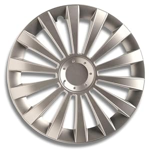 Radkappen 14 Zoll - Silberne Radzierblenden 4er-Set von 13-16 Zoll - Topas Radblenden für die meisten Automarken und Stahlfelgen - Zierkappen in Schwarz oder Silber - Felgenabdeckung für Autofelgen