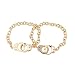 Lux Accessories Handcuff Hand Cuff Partners in Crime BFF Best Friends Matching Bracelet Set