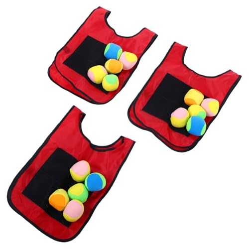 Juego de chalecos con bolas adhesivas de tela Drfeify de 29 x 42 cm con 10 bolas de espuma suave 4