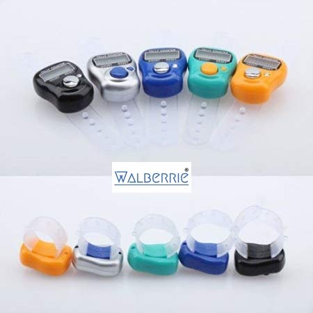 Walberrie Mini Hand 5 Digit Tally Counter Finger Ring Digital Electronic Head Count,Japa Counter