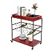 Greensen Carrito de Cocina Carrito de Restaurante de Estilo Industrial Carrito de Cocina de Madera Vintage de Metal de 3 Niveles con botellero Carrito de Bar The Art of The Bar - 40 x 70 x 72 cm