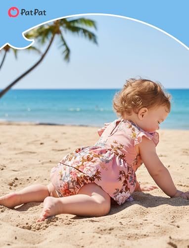 Image of PATPAT Family Matching Outfits Mommy and Me Dresses Floral Dress & T-Shirts | Mommy and Me Easter Dresses, Puff Sleeve Floral Sundress, Cotton Blend T-shirts, Couples Party Wedding Vacation Outfits