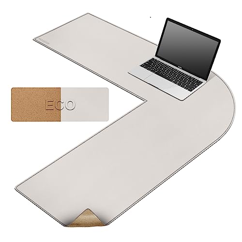 Tapis de souris extra large en forme de L MAIDERN sous-main d'angle étanche
