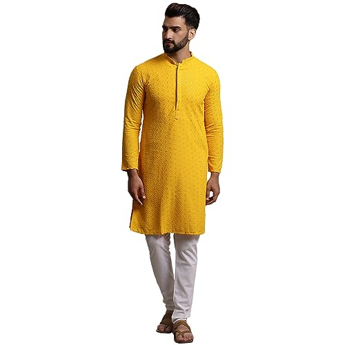 Image of SOJANYA Timeless Traditions (Since 1958) Men's Pure Cotton Sequin Embroidered Kurta Pyjama Set