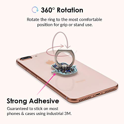 Image of Velvet Caviar Cell Phone Ring Holder - Finger Ring & Stand - Improves Phone Grip Compatible with iPhone, Galaxy and Most Cases (Except Silicone /Leather) - Hamsa Hand