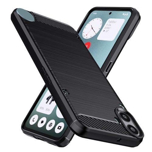 Natbok Designed for Nothing CMF Phone 1 Case,Flexible TPU [Brushed Texture] [Anti-Slip] Shockproof Military Protection Bumper Phone Case,Slim Case Cover for Nothing CMF Phone 1,Black