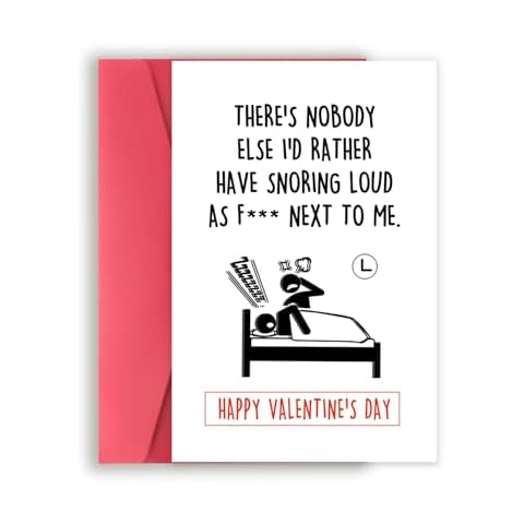 Missonemi Funny Valentine's Day Card for Snoring Husband, Naughty Valentines Day Gifts for Him Her, Humor Vday Cards for Men Women, Best Men's Valentine's Day Gift Ideas Cover
