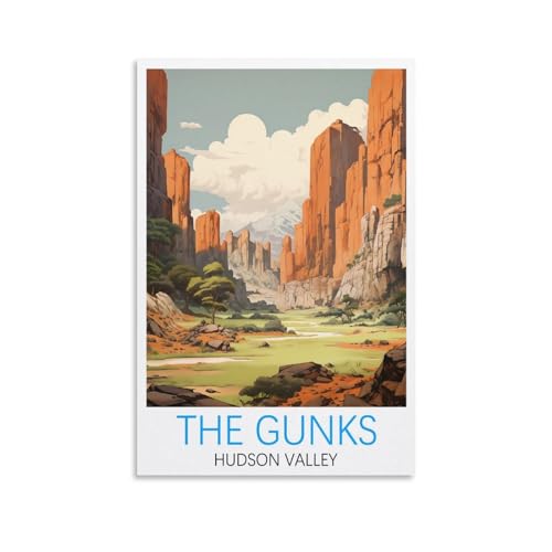 Poster de voyage vintage The Gunks pour salon et chambre 60x90 cm