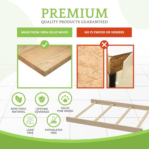 Image of Full-Size Conversion Kit Bed Rails for Oxford, Soho, Ozlo & Avalon Baby Convertible Cribs - Solid Wood - Toddler and Adult Rail for Full-Size Bed - Nursery & Baby Furniture (Washed Sand, Hook-On Kit)