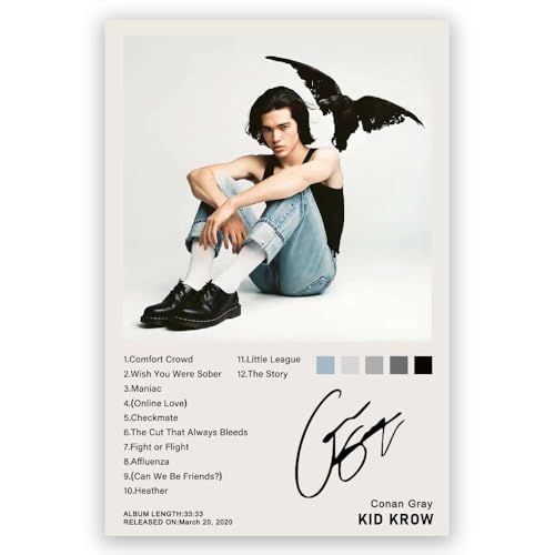 RXlinquial Kid Krow Albums Poster Conans% Posters Music Canvas Wall Photo Print Art Home Decor Wall Art Fan Gift-12x18in- Unframed, style-20