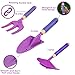 Qtioucp 16Pcs Kids Gardening Tools Outdoor Toys Set Backyard Play with 93 PCS DIY Flower Garden Building Preschool Activities (Purple)