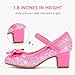 LAURMOSA Girls Dress Shoes Pink Toddler High Heels for Girls Princess Shoes Sparkle Kids Fancy Heels Size 4 with Bow Toddler Princess Dress up Pumps Wedding Party(L1036SeFuchsia 4)