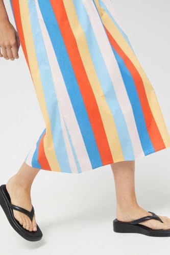 Falda midi acampanada Beach Stripes de rayas verticales con corte evasé cómodo y fresco de mujer 7
