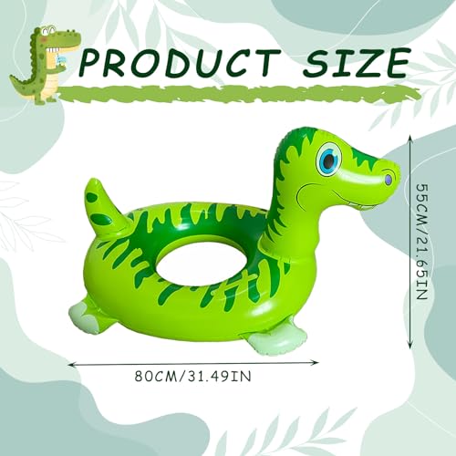 EUPSIIU Dinosaur Rubber Ring Pool Floats Swimming Pool Toys for Children,Safe Seat Inflatable Baby Swimming Float,Pool Inflatables for Kids,for Boys Girls Summer Beach Water Party Toys (green) - Image 2