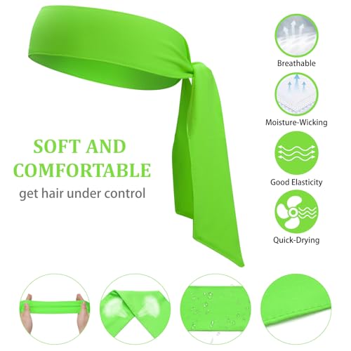 Image of ONUPGO 18Pcs Head Ties for Men Women, Adjustable Headbands Sports Sweatband Ninja Ties Head Band, Sweat Wicking Workout Headband for Sports, Running, Tennis, Yoga, Soccer, Karate