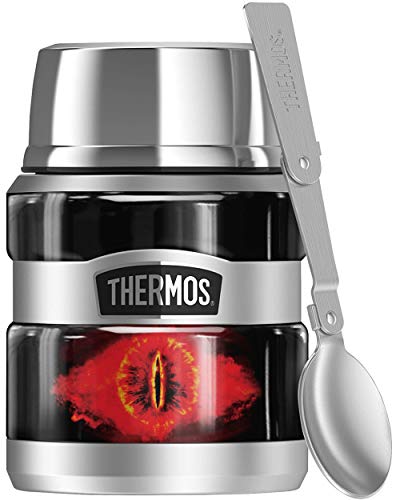 The Lord Of The Rings Eye Of Sauron, THERMOS STAINLESS KING Stainless Steel Food Jar with Folding Spoon, Vacuum insulated & Double Wall, 16oz