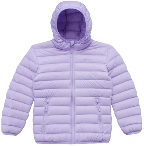 Image of Eddie Bauer Girls' Jacket - CirrusLite Weather Resistant Down Coat for Girls - Insulated Quilted Bubble Puffer (3-20), Size 10-12, Lavender