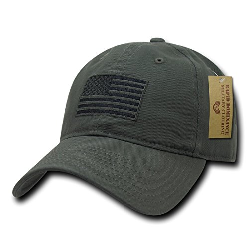 RapDom Polo Style American Pride Flag Baseball Caps Tonal Flag Olive One Size