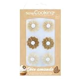 6 rue d'ecosse 🌼 THÈME MARGUERITES - Un assortiment de 6 fleurs en pâte d'amande délicatement façonnées en forme de marguerites aux tons beiges et marron. Un style naturel et élégant qui se marie aussi bien aux créations champêtres qu'aux pâtisseries les plus sophistiquées. Dimensions de chaque marguerite : approx Ø 3,5 cm.