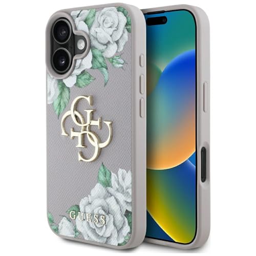 CG Mobile Guess Grained Roses Big 4G Logo pour iPhone 16 (Violet)