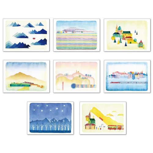 Amazon | ポストカード8枚セット 山田和明 105×150mm 絵本作家 水彩画