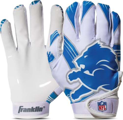 Image of Franklin Sports Youth NFL Football Receiver Gloves - Kids Football Gloves Pair - NFL Team Logos and Silicone Palm