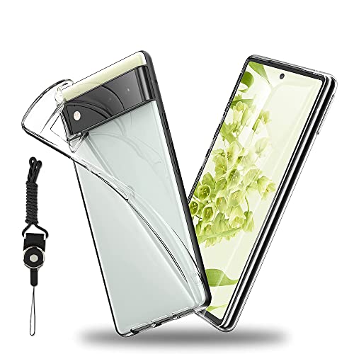Google Pixel 6a 用の ケース TPU クリア Pixel 6a カバー ピクセル 6a 耐衝撃 ケース 極薄 黄変防止 柔らかい すり傷防止 指紋防止 耐久 携帯便利 ストラップホール付属 ネックストラップ付 Google Pixel 6a
