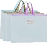 Oaygat 4 Pack A2 Mesh Art Portfolio Bag EVA Zip Wallets Folders Document Folder File Zipper Bags Waterproof Travel Storage Pouch Mesh Zip Folders for School Office Supplies and Travel Accessories