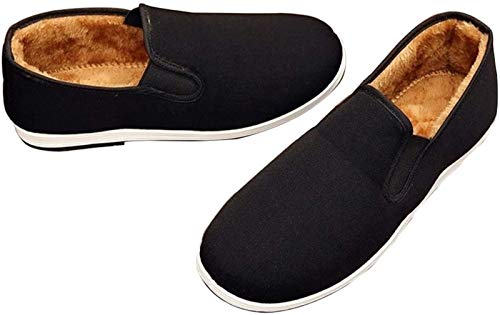 Mr. Hao Zapatos De Kung Fu - Zapatillas Cómodas para Hombre Artes Marciales Tradiciones Chinas Casuales Zapatos De Tai Chi,Black-MEUR43