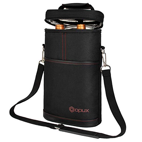 Insulated 2-Bottle Wine Tote Carrier by OPUX - Keep Your Wine at the Perfect Temperature