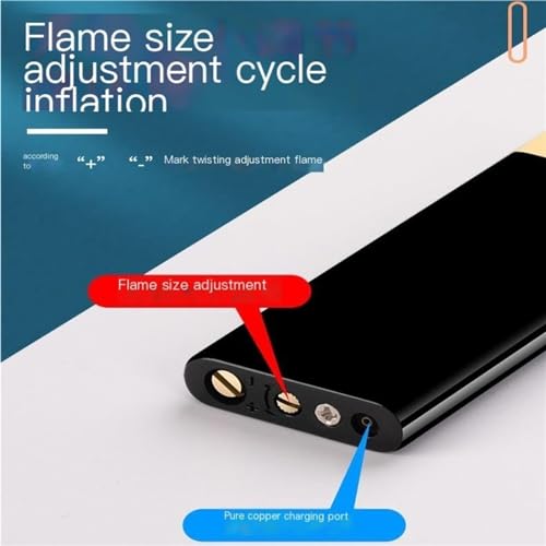 Encendedor metálico ultrafino recargable con llama abierta miniatura 4
