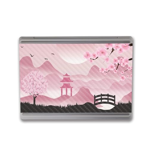 Image of MightySkins Carbon Fiber Skin Compatible with Microsoft Surface Laptop Go 3 (2023) Full Wrap Kit - Cherry Blossom Dream | Protective, Durable Textured Carbon Fiber Finish | Made in The USA
